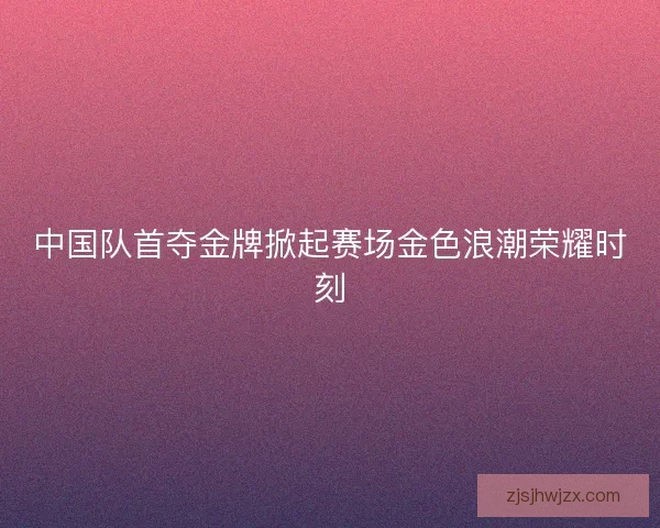 中国队首夺金牌掀起赛场金色浪潮荣耀时刻