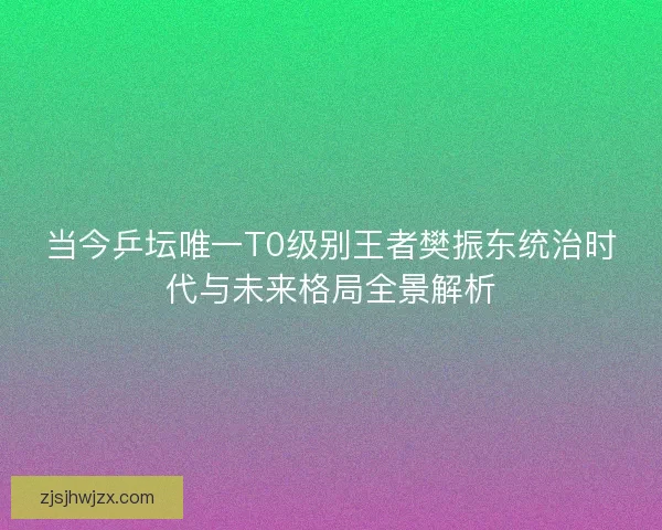 当今乒坛唯一T0级别王者樊振东统治时代与未来格局全景解析 当今乒坛唯一T0级别王者樊振东统治时代与未来格局全景解析