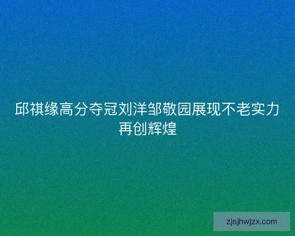 邱祺缘高分夺冠刘洋邹敬园展现不老实力再创辉煌 邱祺缘高分夺冠刘洋邹敬园展现不老实力再创辉煌